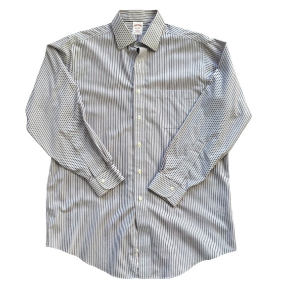Brooks Brothers Men Size 16-33 Striped Non Iron Cotton L/S‎ Dress Shirt - Picture 4 of 10